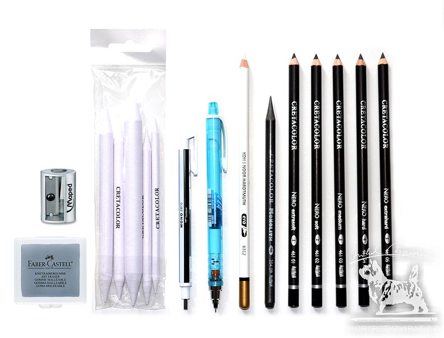 Pomůcky na černobílou kresbu