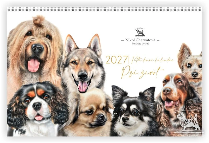Psí život - stolní čtrnáctidenní kalendář 2027