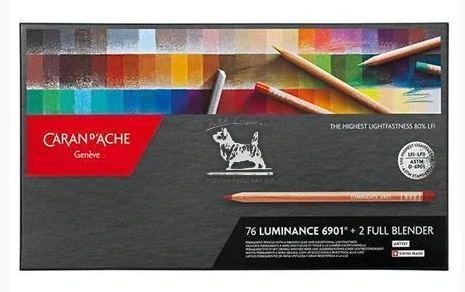 Caran d'Ache Luminance - 76 barev + 2 blendery (kartonový box)