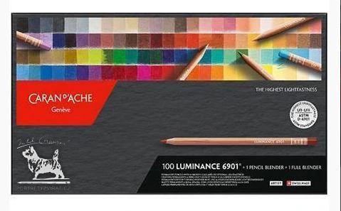 Caran d'Ache Luminance - 100 barev + 2 blendery (kartonový box)