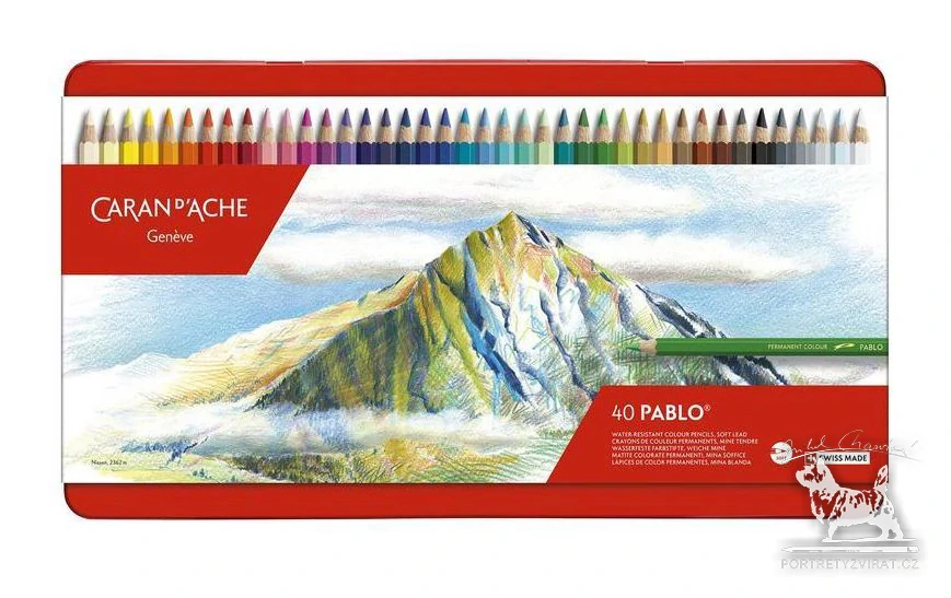 Caran d'Ache Pablo - 40 barev (kovový box)