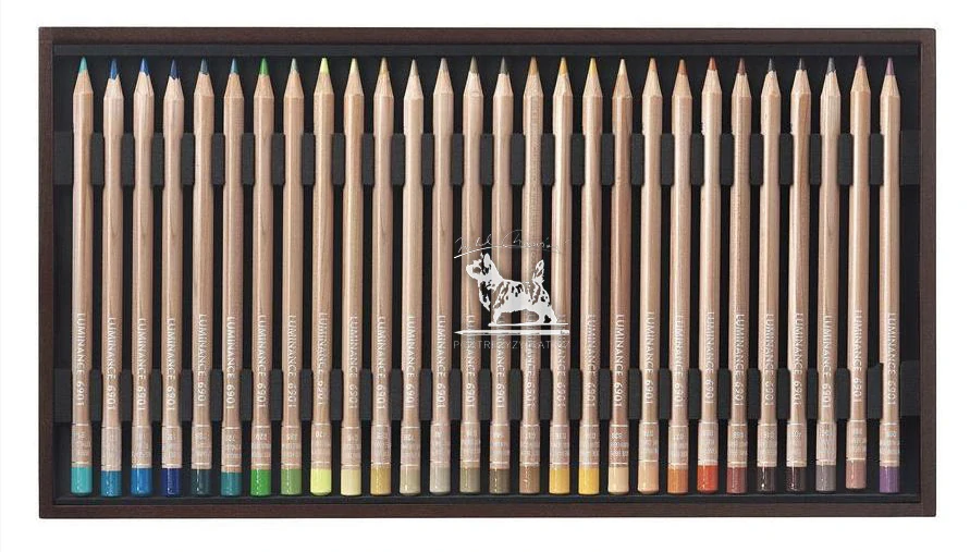 Caran d'Ache Luminance - 76 barev + přísl. (dřevěný box)