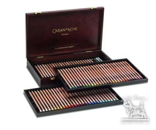 Caran d'Ache Luminance - 76 barev + přísl. (dřevěný box)