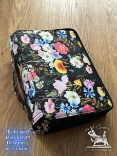 Pastelkovník (Pouzdro na pastelky) - 255 slotů - Černé květiny
